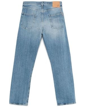Fortela Light Uncle John High-Waisted Cotton Denim Jeans With Logo Label On The Back - Blue