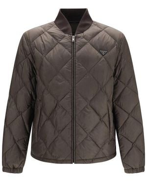 Prada Short Re-Nylon Down Jacket Selva - Grey