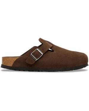 Birkenstock Clogs Boston Suede Leather Slippers - Brown