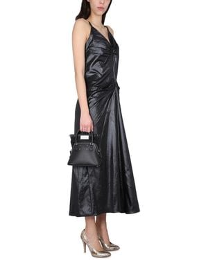 Maison Margiela Moiré Polyester Dress Cotton - Black