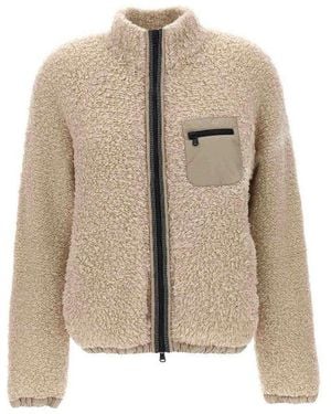 Brunello Cucinelli Shearling Zip-Up Jacket Clothing - Natural
