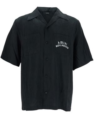 Amiri Hollywood Print Bowling Shirt - Black