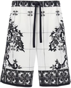 Dolce & Gabbana Maiolica Print Bermuda Shorts - Multicolour