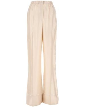 Prada Ivory Satin Pyjama Pant - White