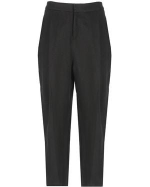 Elisabetta Franchi Viscose And Linen Pants - Black