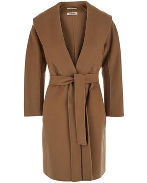 Max Mara Coat Messi Wool - Brown