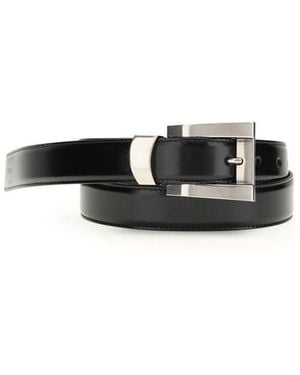 Versace Calf Leather Bos Taurus Regular Belt - Black