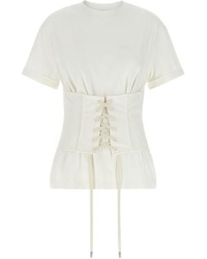 McQueen Corset T-Shirt Cotton - White