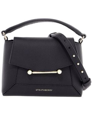 Strathberry Calfskin Nano Crossbody Bag With Mosaic Design - Blue
