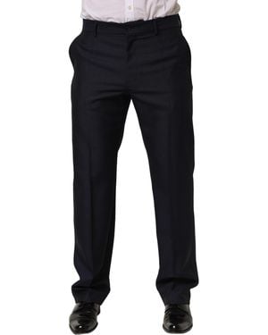 Dolce & Gabbana Wool Tapered Leg Dress Trouser Trousers Mohair - Blue
