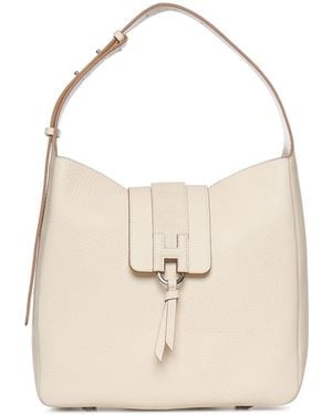 Hogan Trend Leather Hobo Bag - White