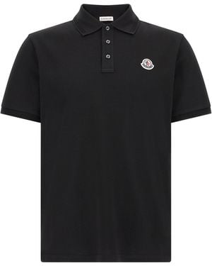 Moncler Cotton Polo Shirt - Black
