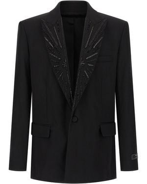 Balmain Crystal Blazer - Black