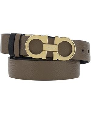 Ferragamo Reversible Belt Calf Leather Bos Taurus E Braces - Multicolor