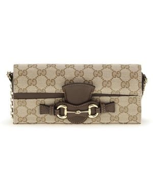 Gucci Gg Fabric Chain Wallet With Horsebit - Multicolour