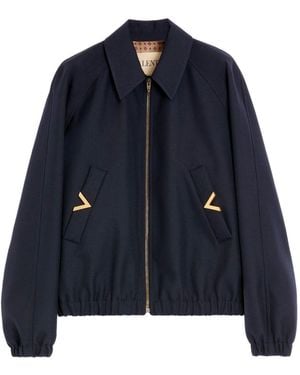 Valentino Vgold Wool Blend Blouson Jacket - Blue