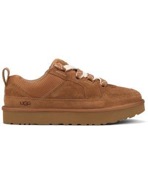 UGG Sneakers Lo Lowmel Suede Leather Sneakers - Brown