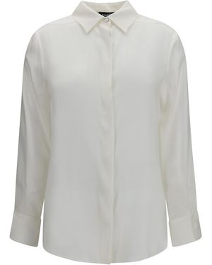Ella Silk Shirt With Back Gathering Silk; Elastane - White