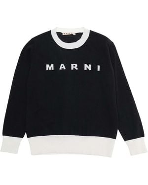 Marni Crew Neck Sweater Cotton Tops - Black