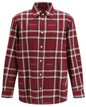 Gucci Red Cotton Pattern Shirt
