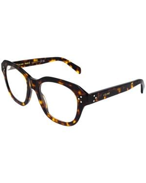 Celine Eyeglasses Square Full Rim, Havana Frame And Clear Demo Lenses Lens Cl50124I052 Sunglasses - Black