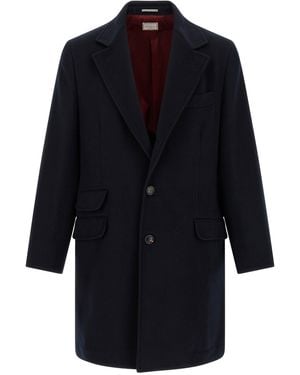 Brunello Cucinelli Virgin Wool Beaver Coat - Blue