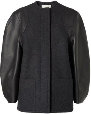 Fendi Wool And Leather Jacket - Black