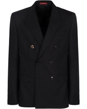 Gucci Double-Breasted Wool Jacket Suit & Dinner - Black