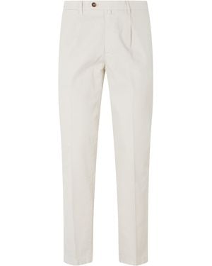 BRIGLIA Pant 1 Pinces Cotone Piquet Pantaloni - White