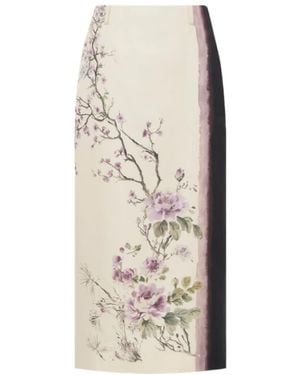 Dior Printed Midi Skirt - Natural