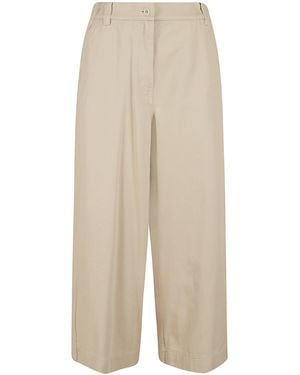Weekend by Maxmara Drill Puro Cotone Lavato Capo Pantaloni - Natural