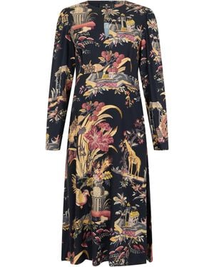 Etro Long Printed Dress Viscose - Black