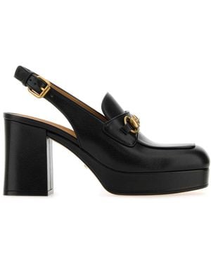 Gucci Horsebit 85Mm Platform Court Shoes - Black