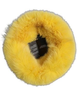 Dolce & Gabbana Fox Fur Bucket Capello Hat Goat - Yellow