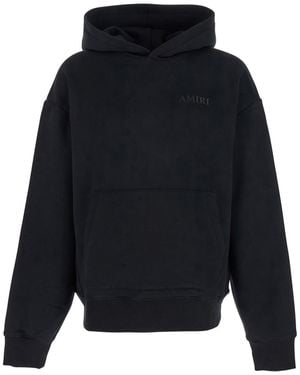 Amiri Hoodie With Fixed Hood And Logo Lettering On Front And Rear - Blue