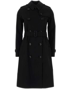 Burberry Gabardine Trench Coat - Black