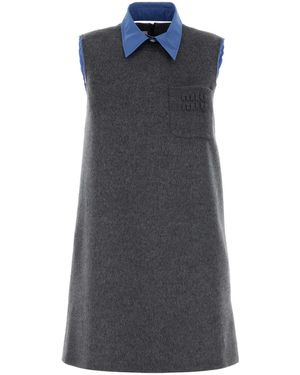Miu Miu Velour Mini Dress - Blue