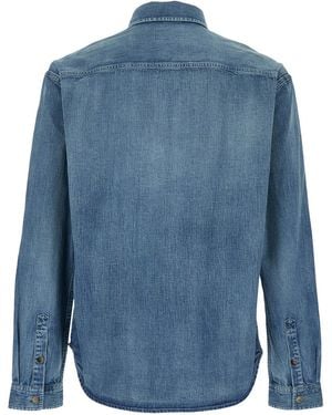 Saint Laurent Shirt Classic Collar Denim Textile - Blue