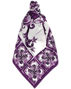 Dolce & Gabbana Maiolica Print Scarf - Purple