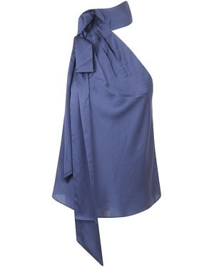 Ralph Lauren Woven-Camisole-Pullover Polyester (Recycled) Maglia - Blue