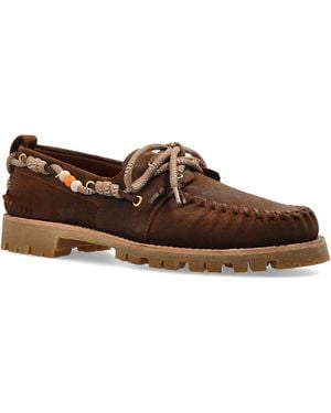 Golden Goose Light Cruise Tank Sole Waxed Suede Boat Shoes - Brown