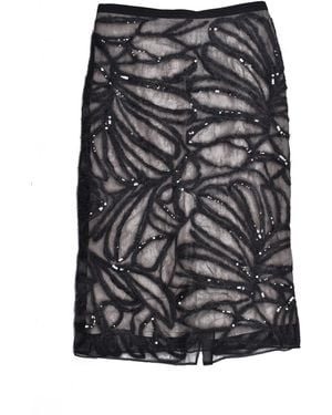 Brunello Cucinelli Silk Sequin Skirt - Grey