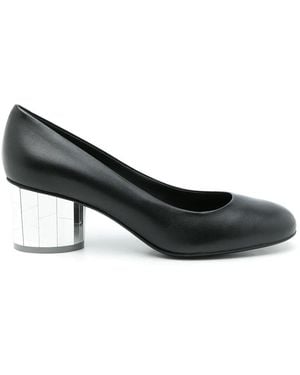 Ferragamo Farrah Slip-On Leather Court Shoes - Black