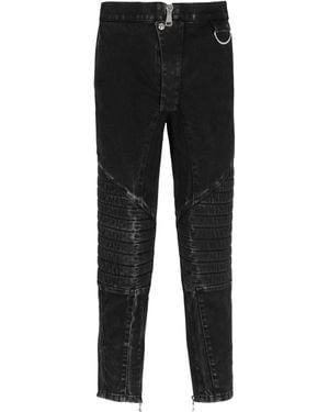 Balmain Acid Wash Denim Pants - Black
