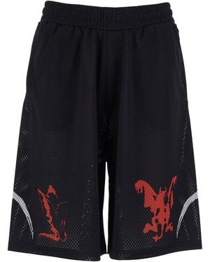 44 Label Group Shorts With Perforated Design And Elasticated Waistband - Blue