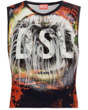 DIESEL Top With Logo T-Grafite, ' - Red