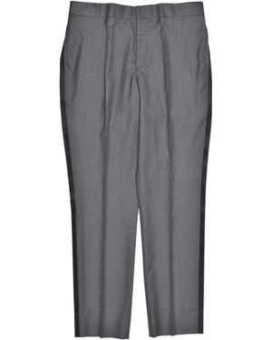 Brunello Cucinelli Virgin Wool Tuxedo Trousers, Brand Size 50 (Us - Grey