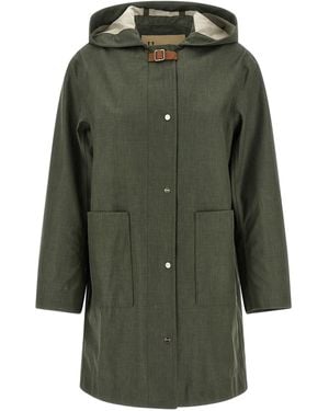 Herno Technical Linen Blend Raincoat - Green