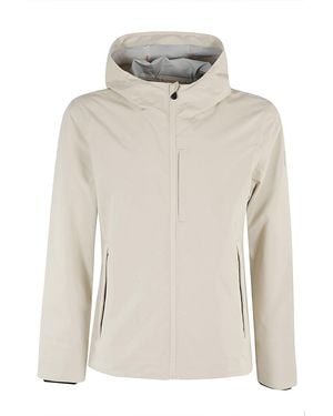 Save The Duck Jari Logo Patch Hooded Jacket - White