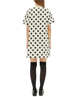 Moschino Teddy Polka Dots Dress Cotton - White